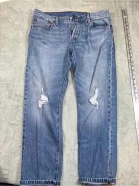Levi's 501 Original Fit Distressed Button Fly Jeans W30 L28